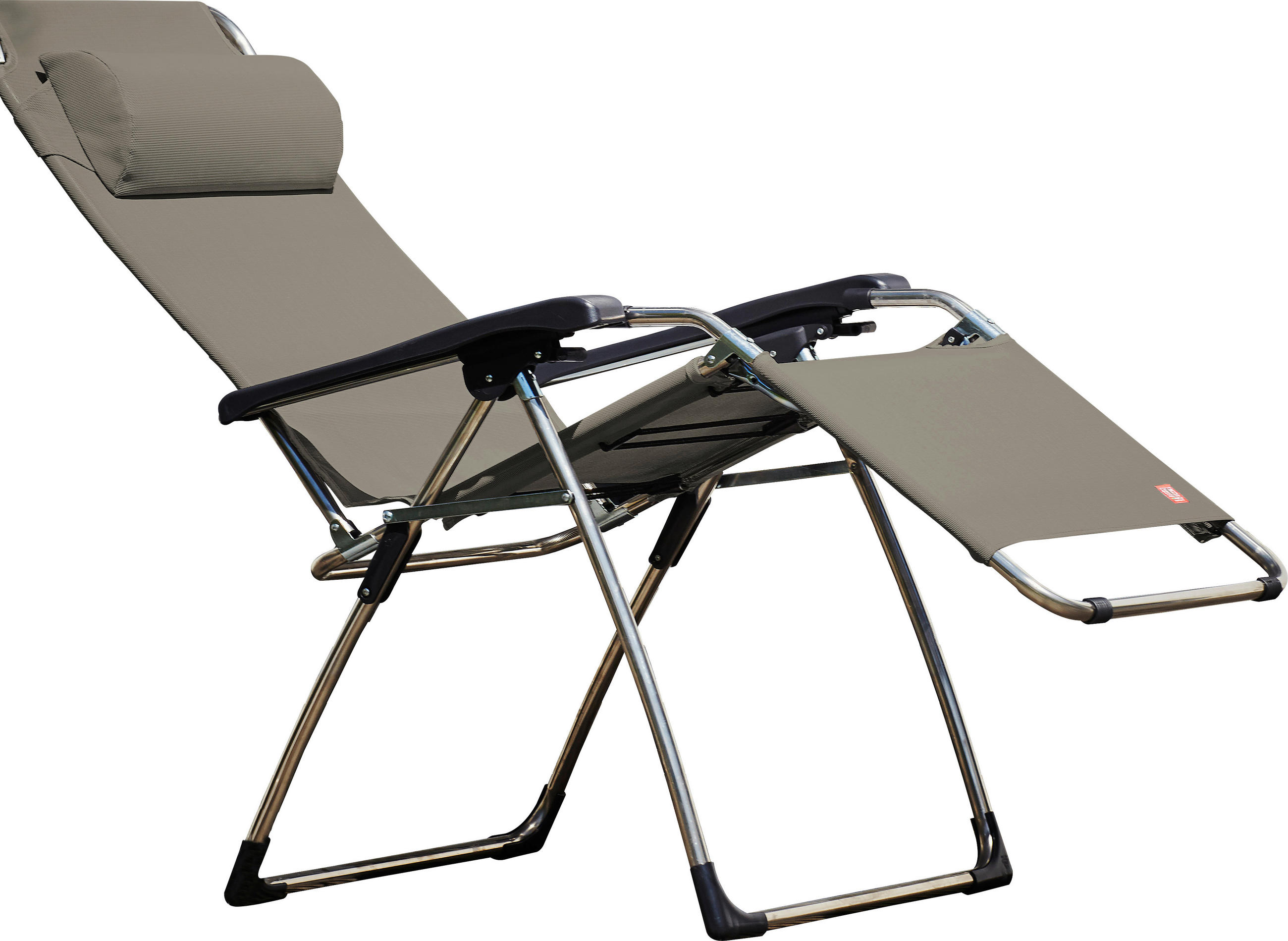 GARTEN-RELAXSESSEL 82/118/66,5 cm  - Taupe/Silberfarben, Design, Textil/Metall (82/118/66,5cm) - FIAM