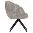 ARMLEHNSTUHL  Sitzfläche 360° drehbar Chenille  - Graubraun/Schwarz, Design, Textil/Metall (70/84/64cm) - Novel