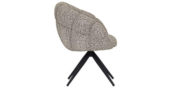 ARMLEHNSTUHL  Sitzfläche 360° drehbar Chenille  - Graubraun/Schwarz, Design, Textil/Metall (70/84/64cm) - Novel