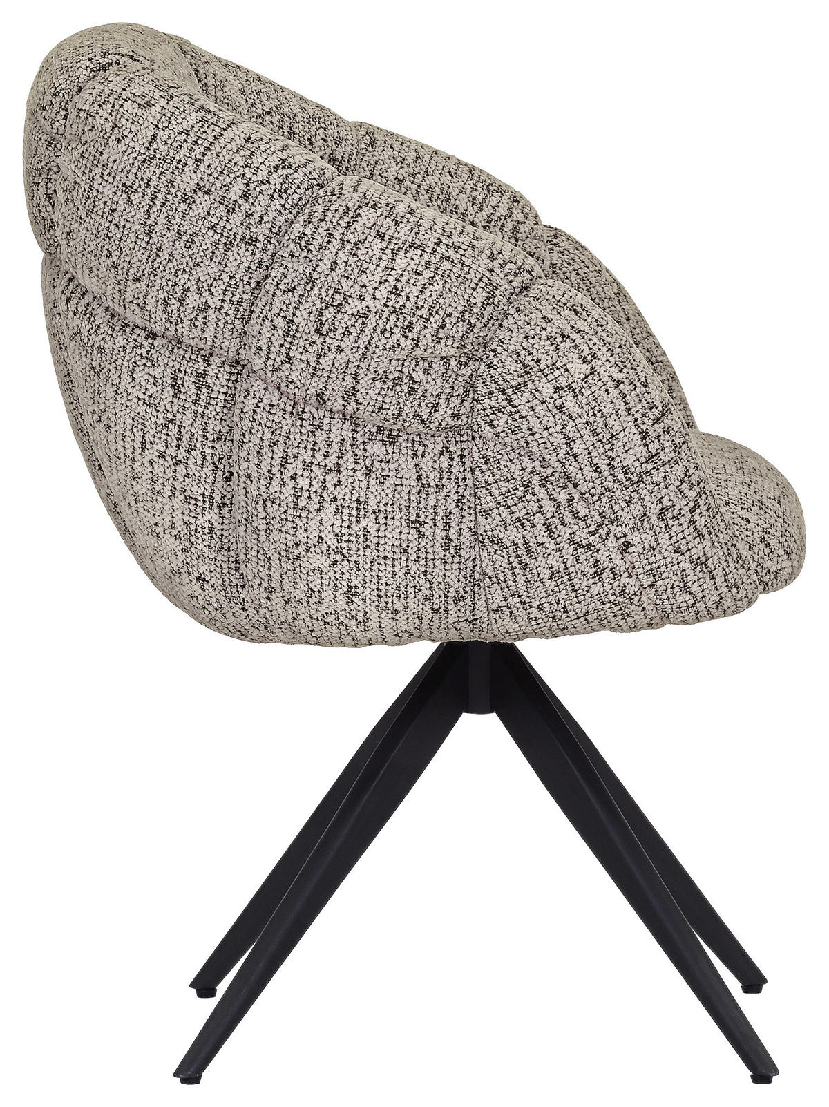 ARMLEHNSTUHL  Sitzfläche 360° drehbar Chenille  - Graubraun/Schwarz, Design, Textil/Metall (70/84/64cm) - Novel