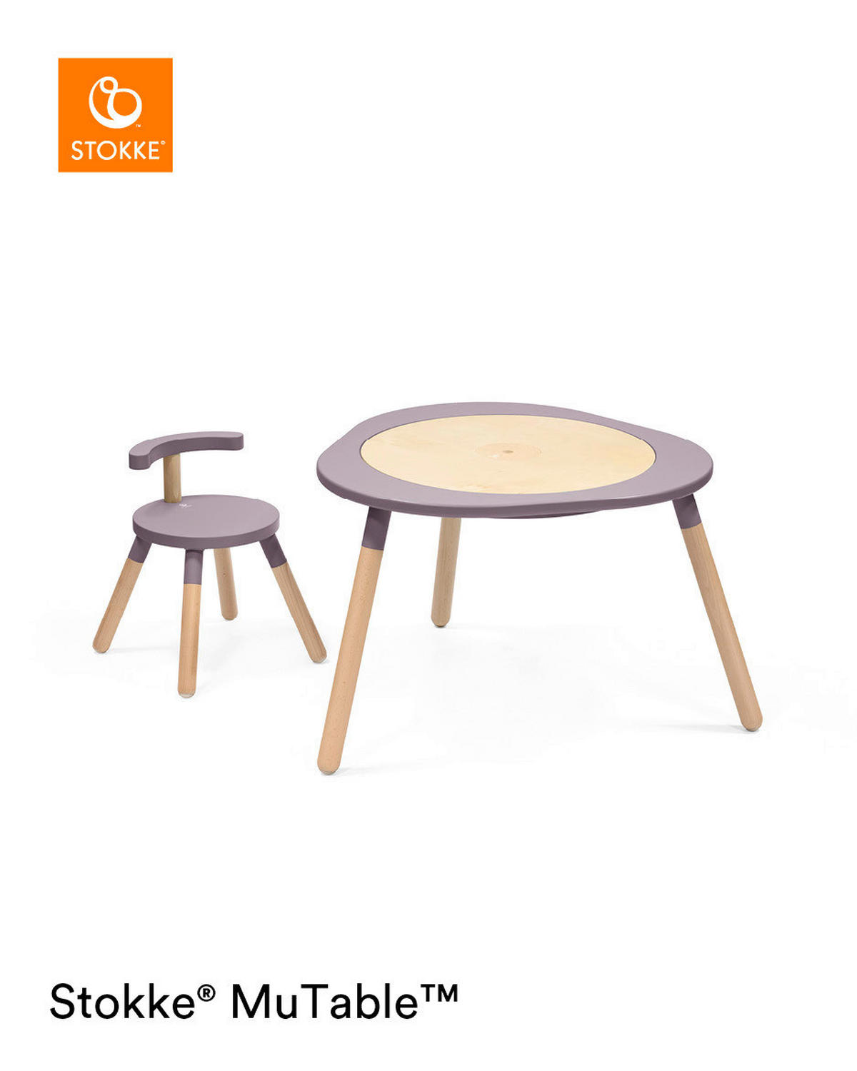 KINDERSPIELTISCH - Lila/Naturfarben, Basics, Holz (70/73/60cm) - Stokke