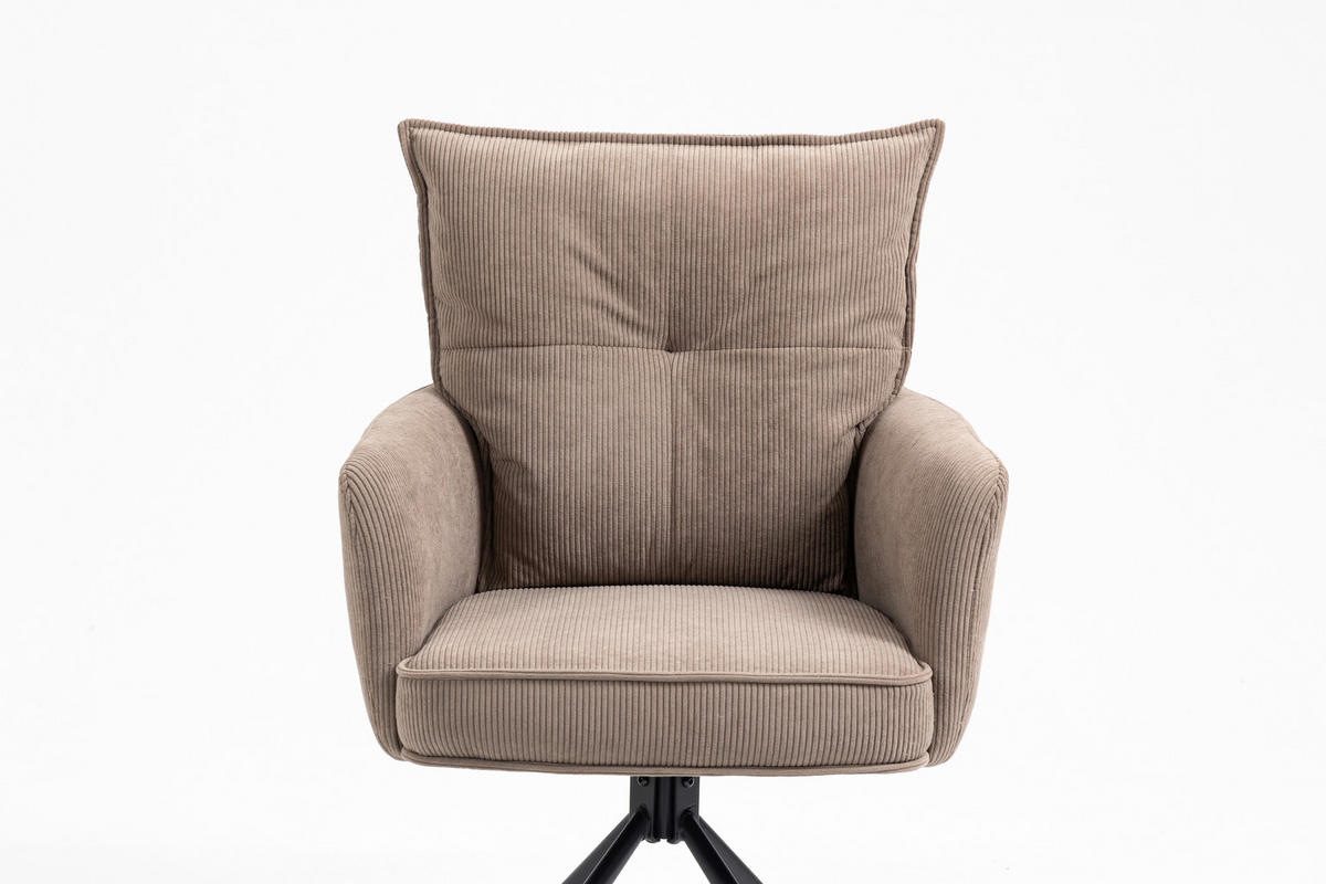ARMLEHNSTUHL  in Eisen Cord  - Schwarz/Braun, Design, Textil/Metall (60/95/67cm) - Novel