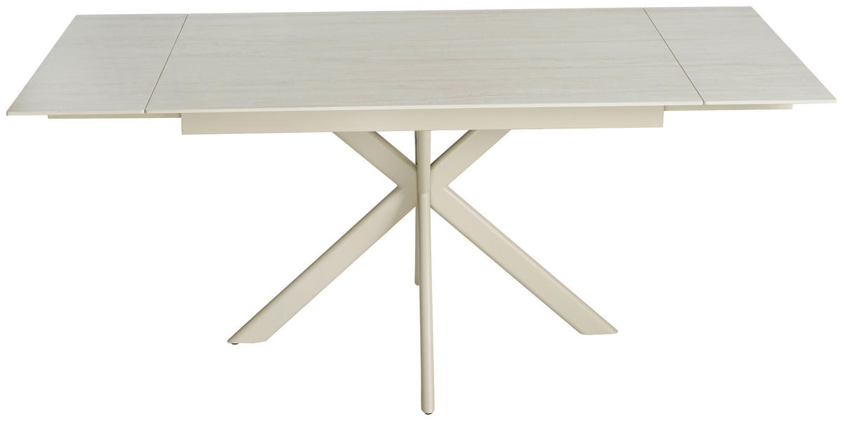 ESSTISCH Beige rechteckig  ausziehbar  - Beige, Design, Keramik/Metall (120-179/80/76cm) - Belluti