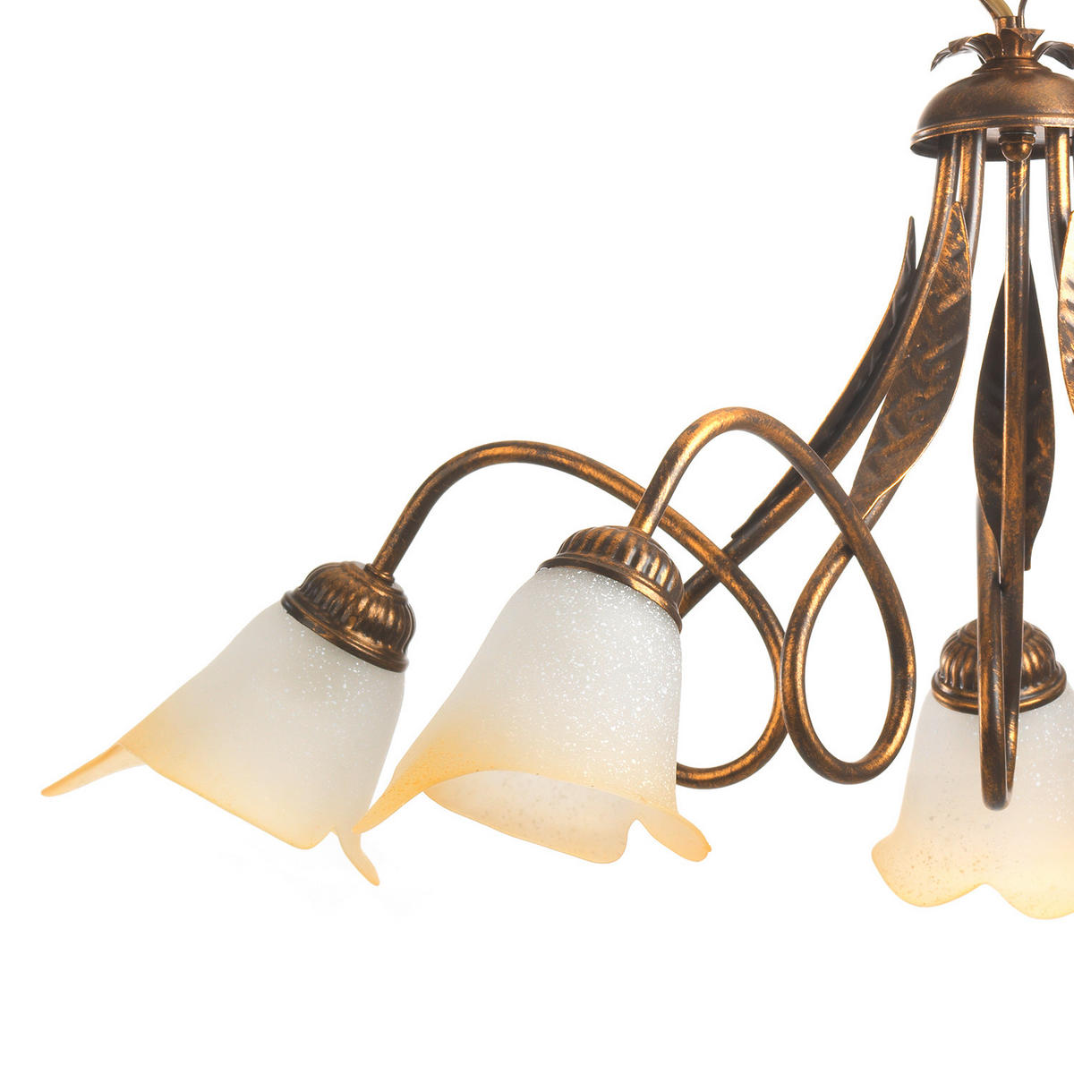 KRONLEUCHTER 75/82 cm   - Bronzefarben, KONVENTIONELL, Glas/Metall (75/82cm)