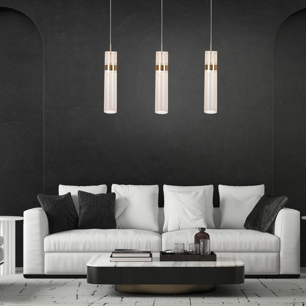 HÄNGELEUCHTE    - Goldfarben, Konventionell, Kunststoff (120/60/6cm)