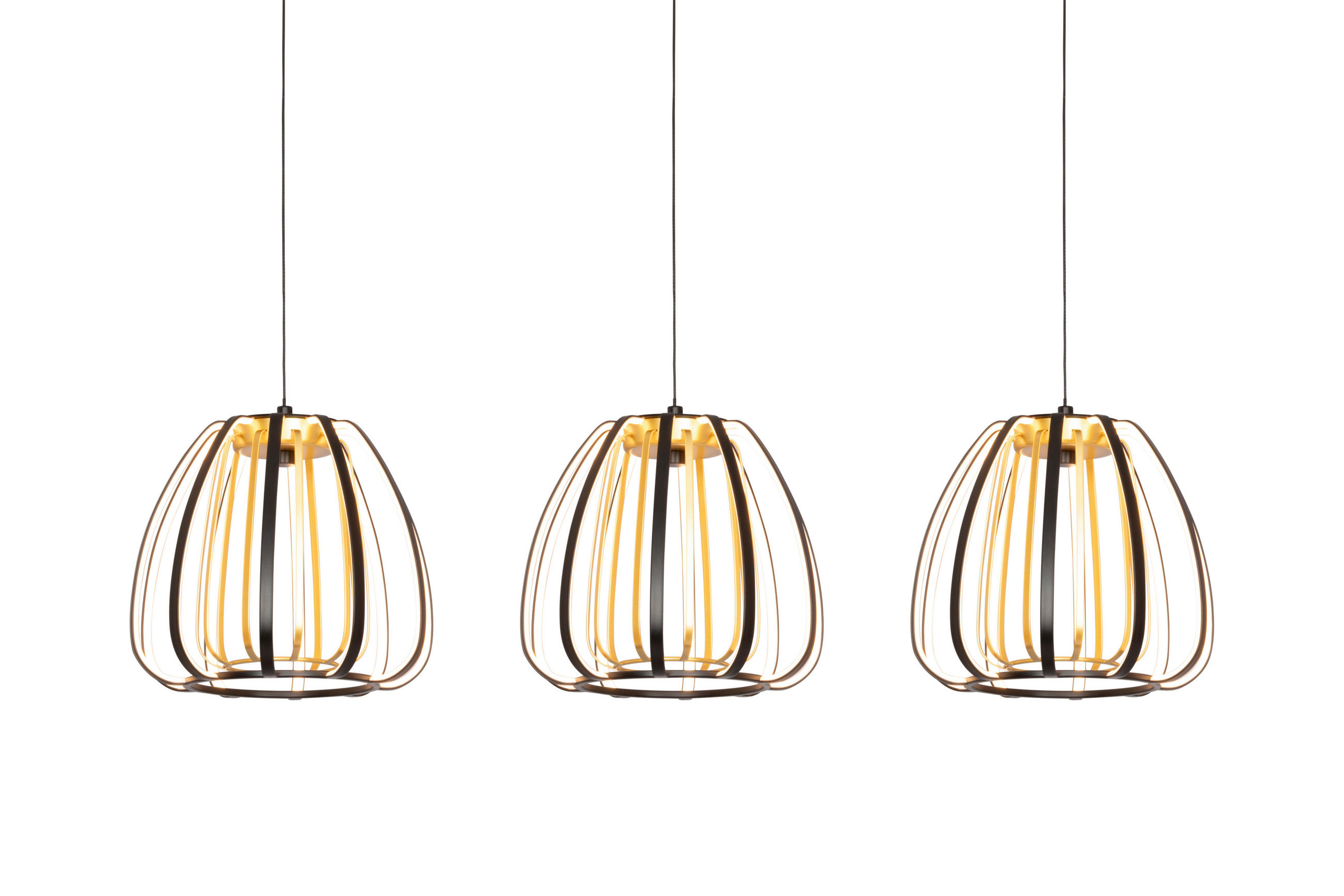 LED-HÄNGELEUCHTE 95/23/150 cm    - Goldfarben/Schwarz, Design, Kunststoff/Metall (95/23/150cm) - Novel