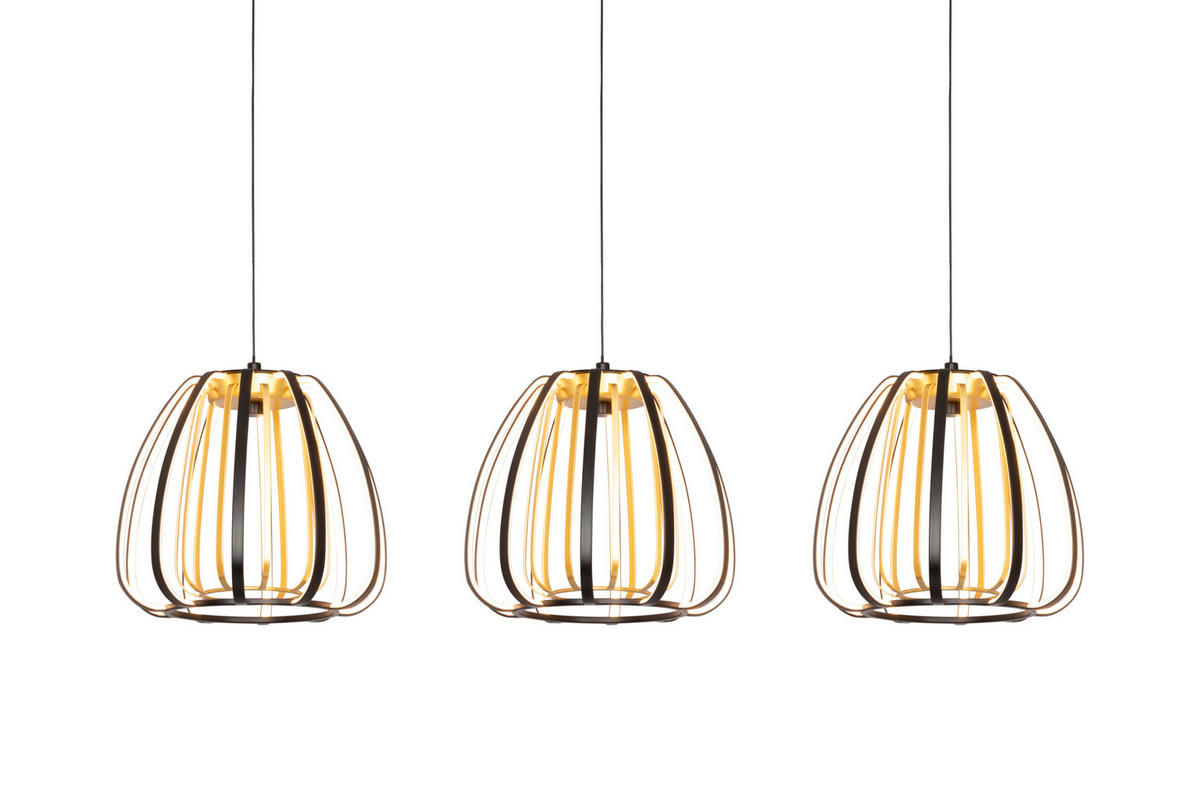 ZÁVĚSNÉ LED SVÍTIDLO, 95/23/150 cm  - černá/barvy zlata, Design, kov/plast (95/23/150cm) - Novel