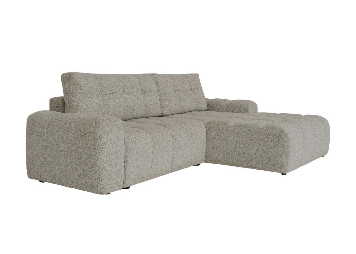 ECKSOFA  Grau  - Schwarz/Grau, Design, Kunststoff/Textil (268/184cm) - MID.YOU