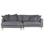 ECKSOFA in Cord Anthrazit  140/270 cm  - Anthrazit/Naturfarben, ROMANTIK / LANDHAUS, Holz/Textil (140/270cm) - Landscape