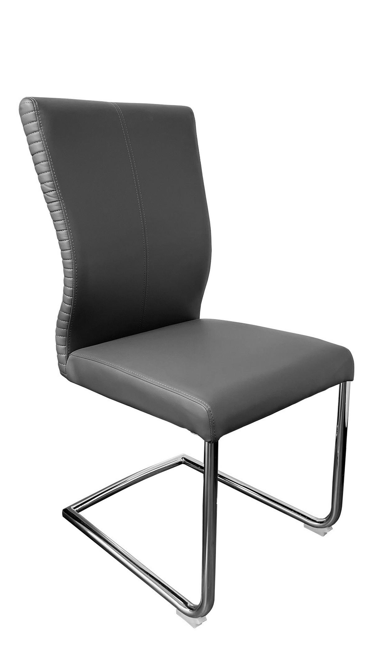 STOLICA  siva  drvo, metal, tekstil      - siva/boje kroma, Design, drvo/metal (44,5/99/63cm) - Hom`in