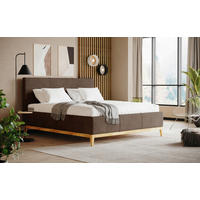 POLSTERBETT Lattenrost, Bettkasten, Matratzen 180/200 cm  in Taupe  - Taupe/Eichefarben, MODERN, Holz/Holzwerkstoff (180/200cm) - MID.YOU