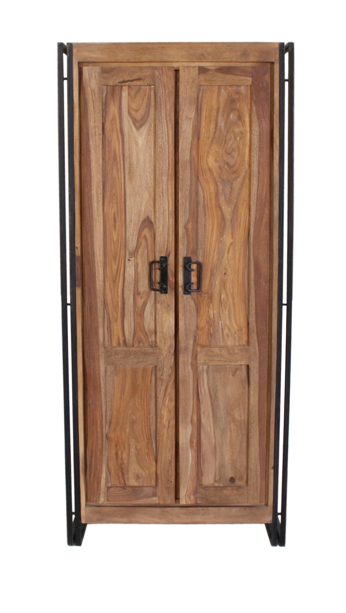 GARDEROBENSCHRANK  in 80/180/45 cm  - Schwarz/Naturfarben, Design, Holz/Metall (80/180/45cm) - MID.YOU