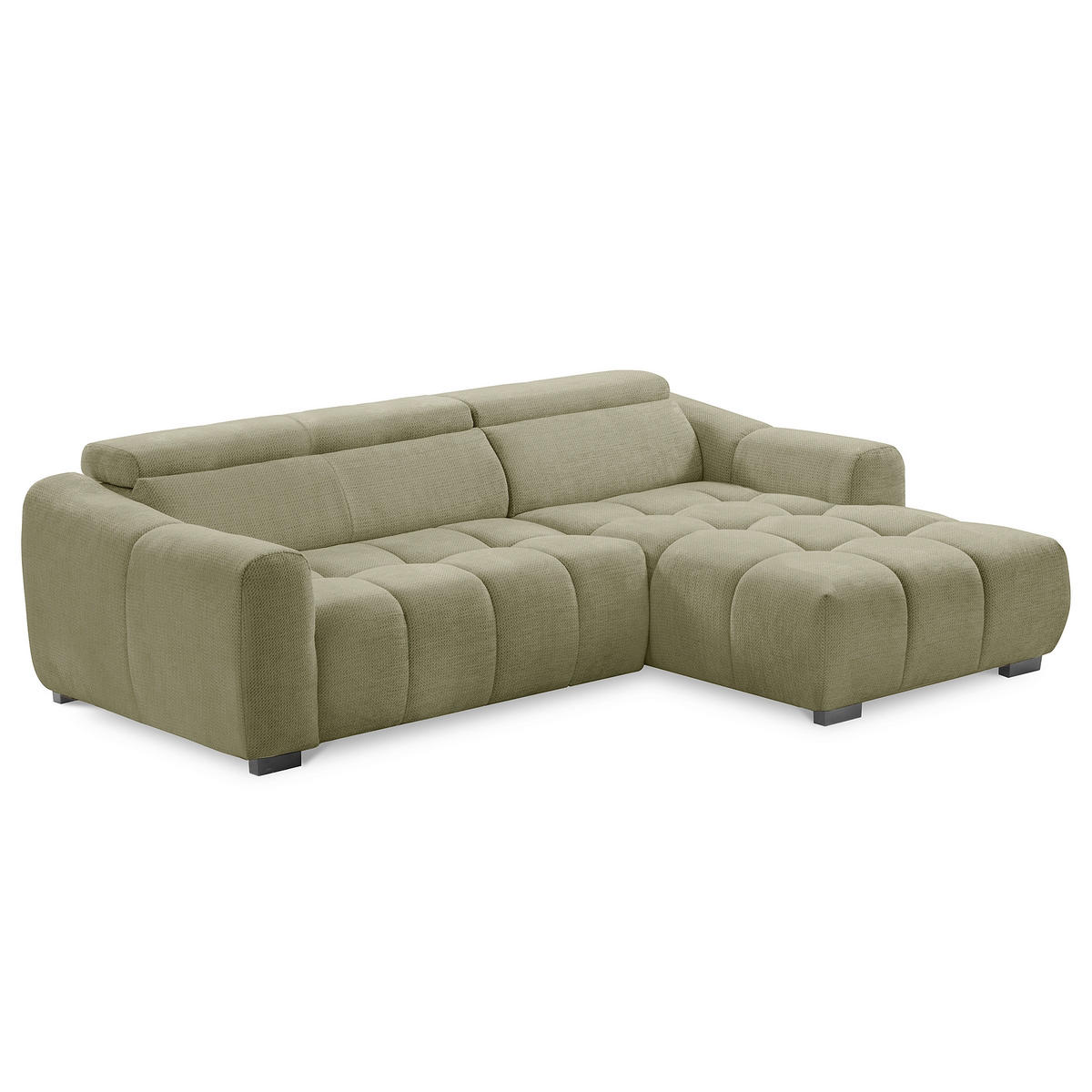 ECKSOFA  Webstoff Grün  - Schwarz/Grün, Design, Kunststoff/Textil (274/177cm) - Livetastic
