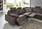ECKSOFA Anthrazit Mikrofaser  - Anthrazit/Alufarben, Design, Textil/Metall (275/242cm) - Dieter Knoll