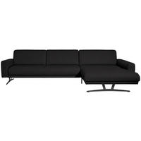 ECKSOFA in Echtleder Schwarz  324/179 cm  - Anthrazit/Schwarz, KONVENTIONELL, Leder/Metall (324/179cm) - Johann Jakob
