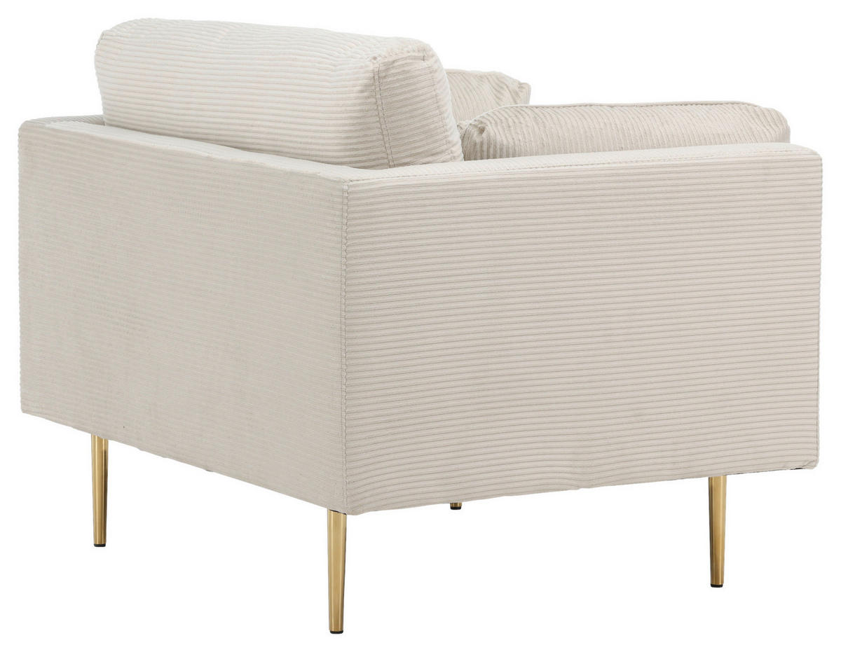 SESSEL in Goldfarben, Beige  - Beige/Goldfarben, Design, Textil/Metall (110/84/86cm) - Livetastic