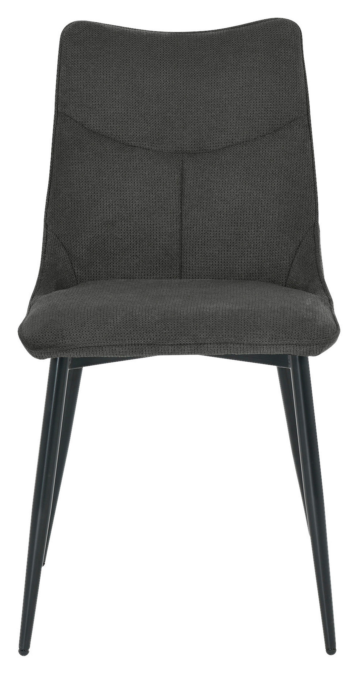 STUHL-SET 2 Stück  in Stahl Webstoff  - Anthrazit/Schwarz, Design, Textil/Metall (59/88/47cm) - MID.YOU