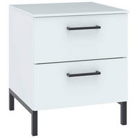 NACHTSCHRANK 42/51/41 cm  - Schwarz/Weiß, Design, Holzwerkstoff/Metall (42/51/41cm) - Novel