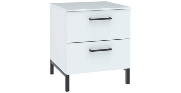 NACHTSCHRANK 42/51/41 cm - Schwarz/Weiß, Design, Holzwerkstoff/Metall (42/51/41cm) - Novel