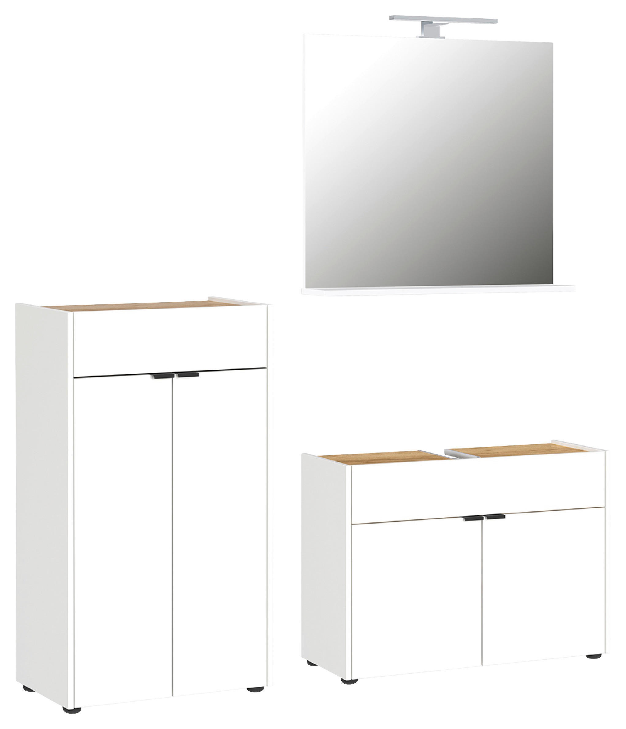 BADEZIMMER 3-teilig in - Eichefarben/Schwarz, MODERN, Holzwerkstoff/Kunststoff (151ml) - Germania