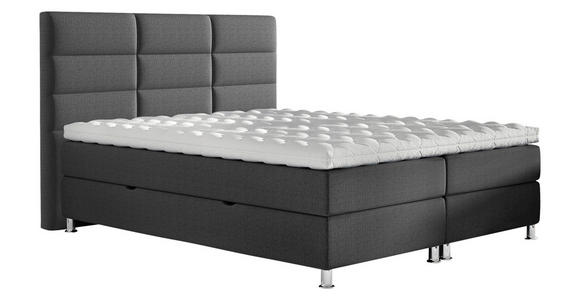 BOXBETT 160/200 cm  in Anthrazit  - Chromfarben/Anthrazit, KONVENTIONELL, Textil/Metall (160/200cm) - Carryhome