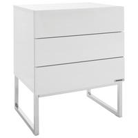 NACHTSCHRANK 50/60/40 cm  - Chromfarben/Weiß, Design, Holzwerkstoff/Metall (50/60/40cm) - Livetastic
