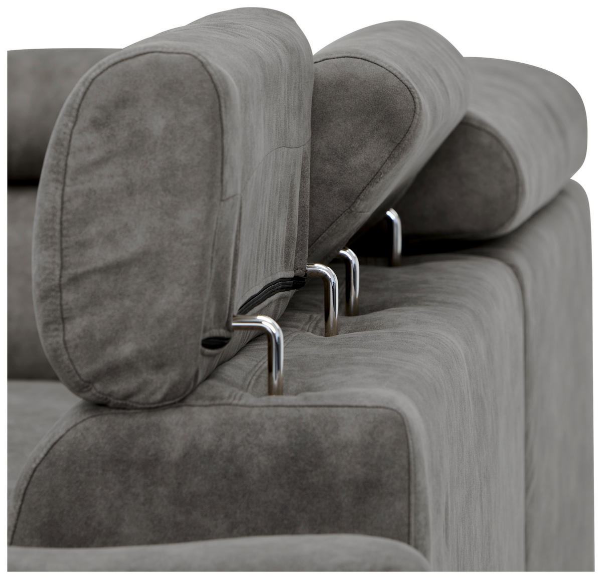 ECKSOFA in Lederlook Grau  - Schwarz/Grau, Design, Kunststoff/Textil (230/263cm) - Hom`in