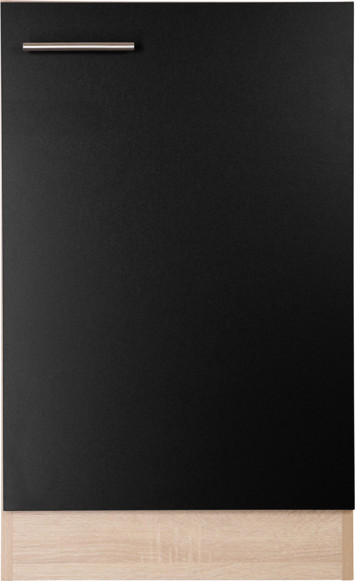 SPÜLENUNTERSCHRANK 50/84,8/60 cm  in Schwarz, Eichefarben  - Eichefarben/Silberfarben, Basics, Holzwerkstoff/Metall (50/84,8/60cm) - Respekta