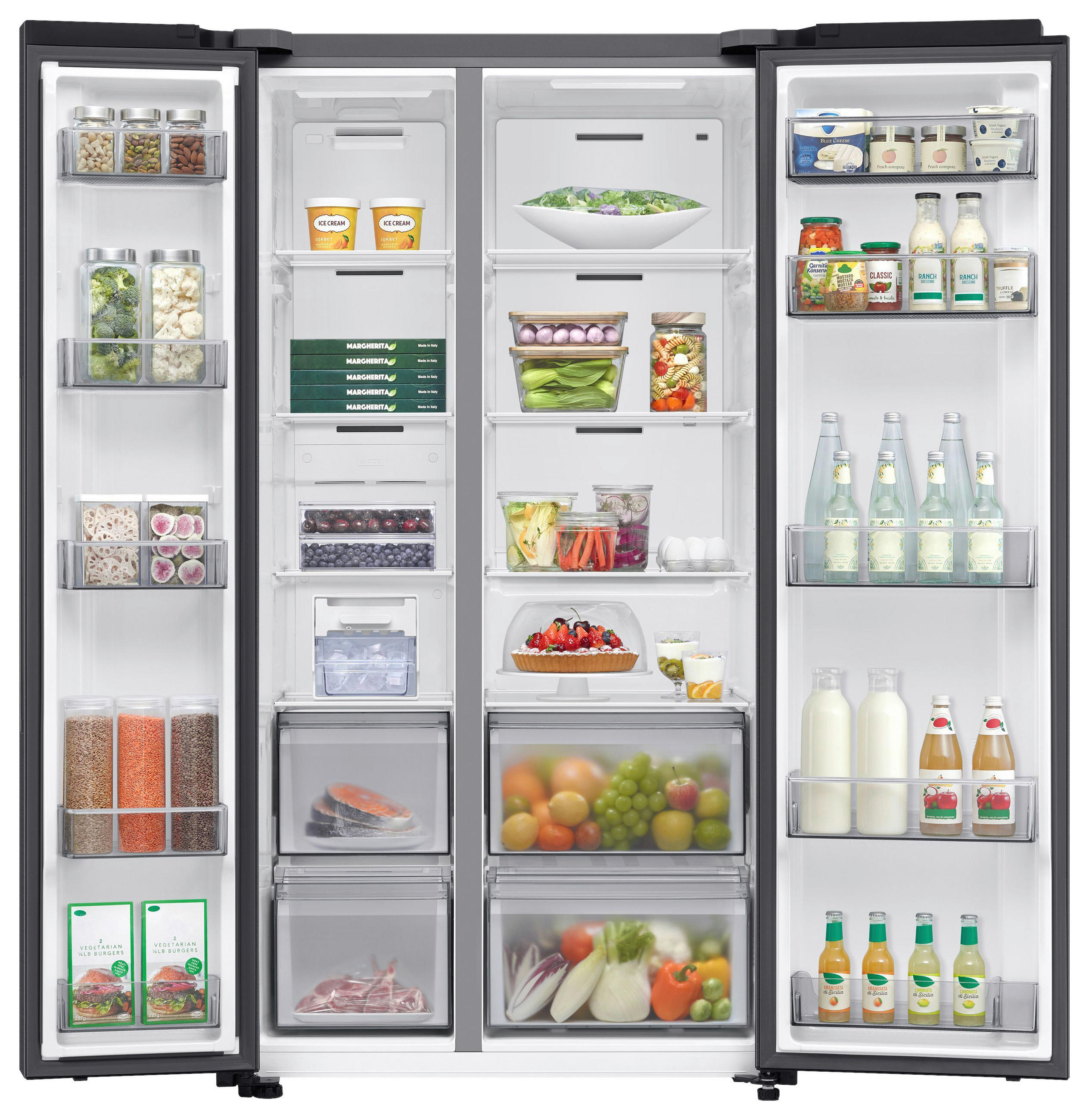SIDE-BY-SIDE 91,2/178,0/72,6 cm RS70F65QEFEF  - Schwarz, Basics, Glas/Kunststoff (91,2/178,0/72,6cm) - Samsung