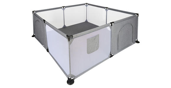 LAUFGITTER  184/184/66 cm  - Dunkelgrau/Schwarz, Basics, Kunststoff/Textil (184/184/66cm) - My Baby Lou