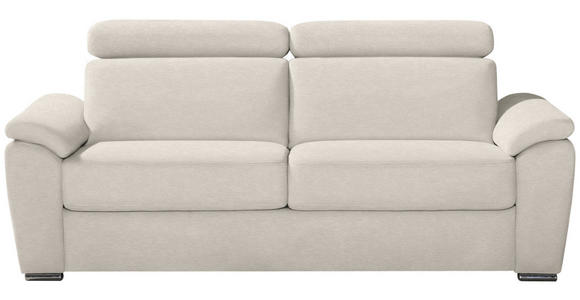 SCHLAFSOFA in Webstoff Creme  - Chromfarben/Creme, KONVENTIONELL, Textil/Metall (206/86-104/98cm) - Novel