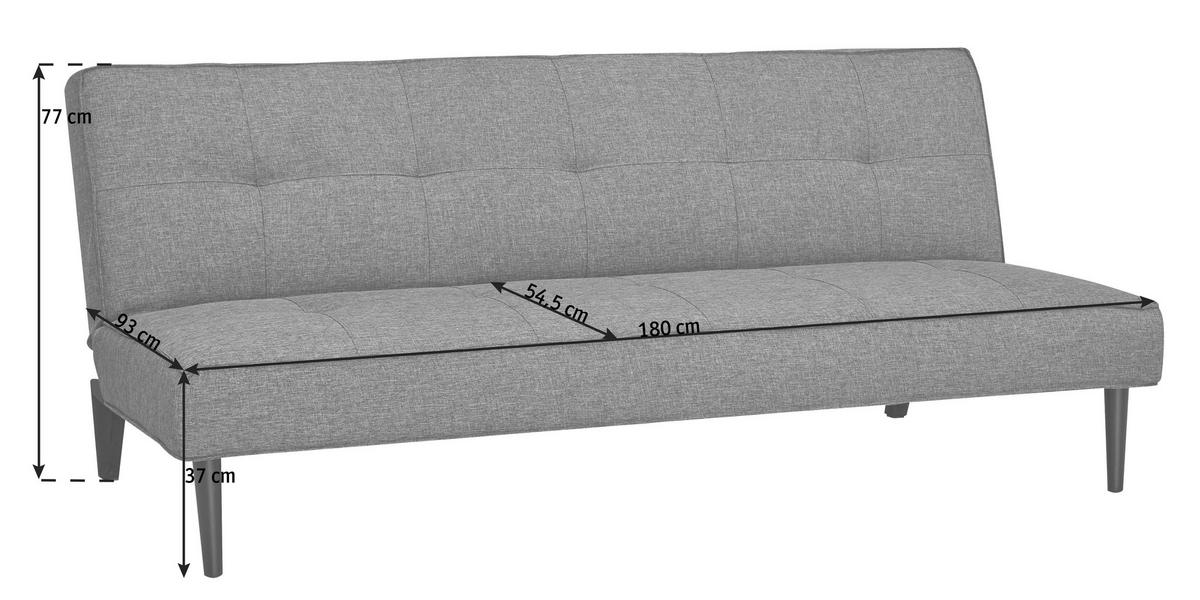 CANAPEA EXTENSIBILĂ textil gri închis  - gri închis/negru, Design, textil (180/77/93cm) - Carryhome