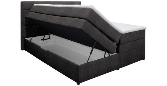 BOXSPRINGBETT 160/200 cm  in Anthrazit  - Wengefarben/Anthrazit, KONVENTIONELL, Holz/Textil (160/200cm) - Carryhome