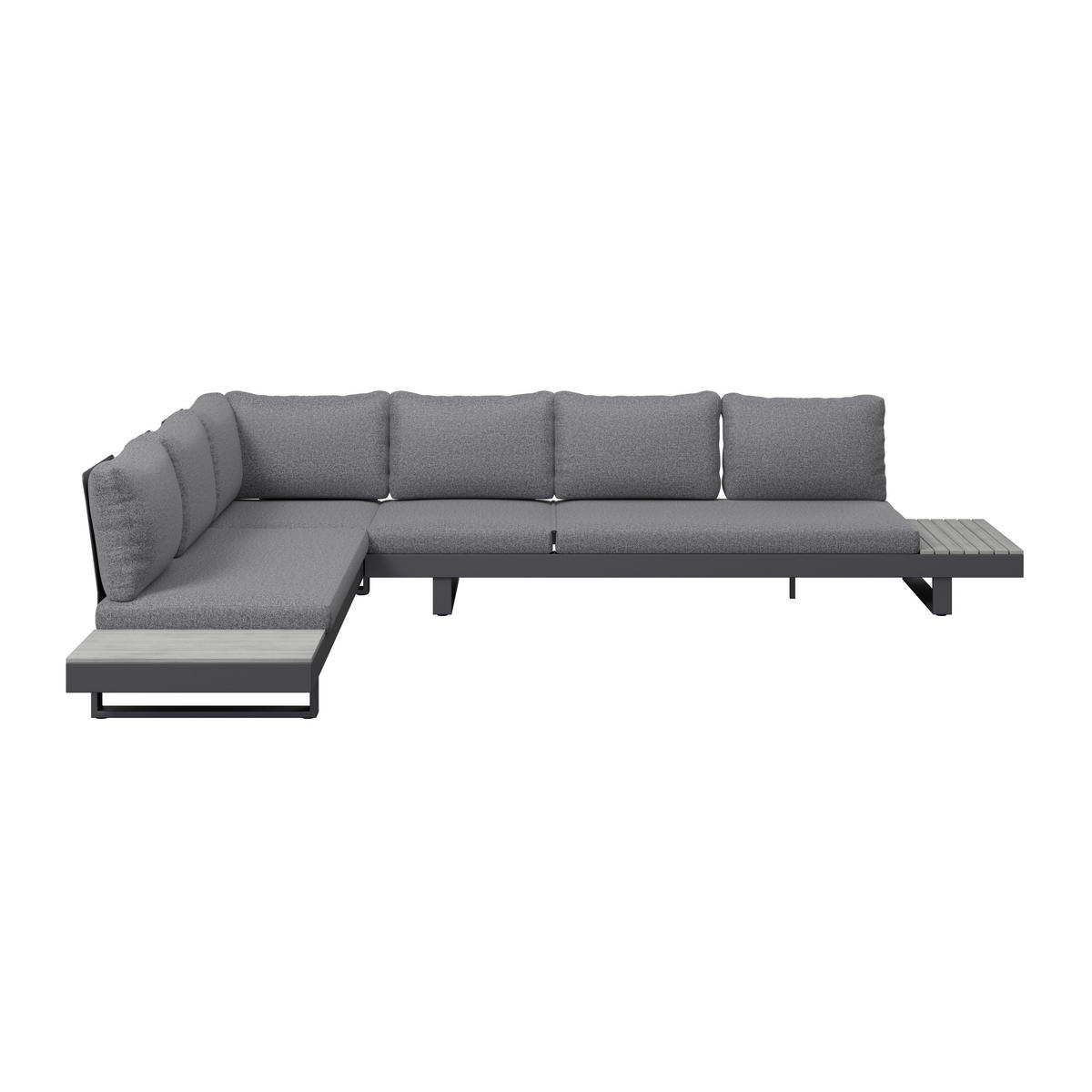 LOUNGEGARNITUR 245/329 cm Aluminium  - Dunkelgrau/Anthrazit, MODERN, Kunststoff/Textil (245/329cm) - Ambia Garden