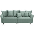BIGSOFA  in Velours Mintgrün  - Schwarz/Mintgrün, Design, Textil/Metall (226/91/103cm) - Carryhome