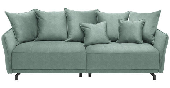 BIGSOFA  in Velours Mintgrün  - Schwarz/Mintgrün, Design, Textil/Metall (226/91/103cm) - Carryhome