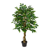 KUNSTPFLANZE Ficus Benjamina 125 cm  - Schwarz/Braun, Design, Kunststoff (125cm) - P & B