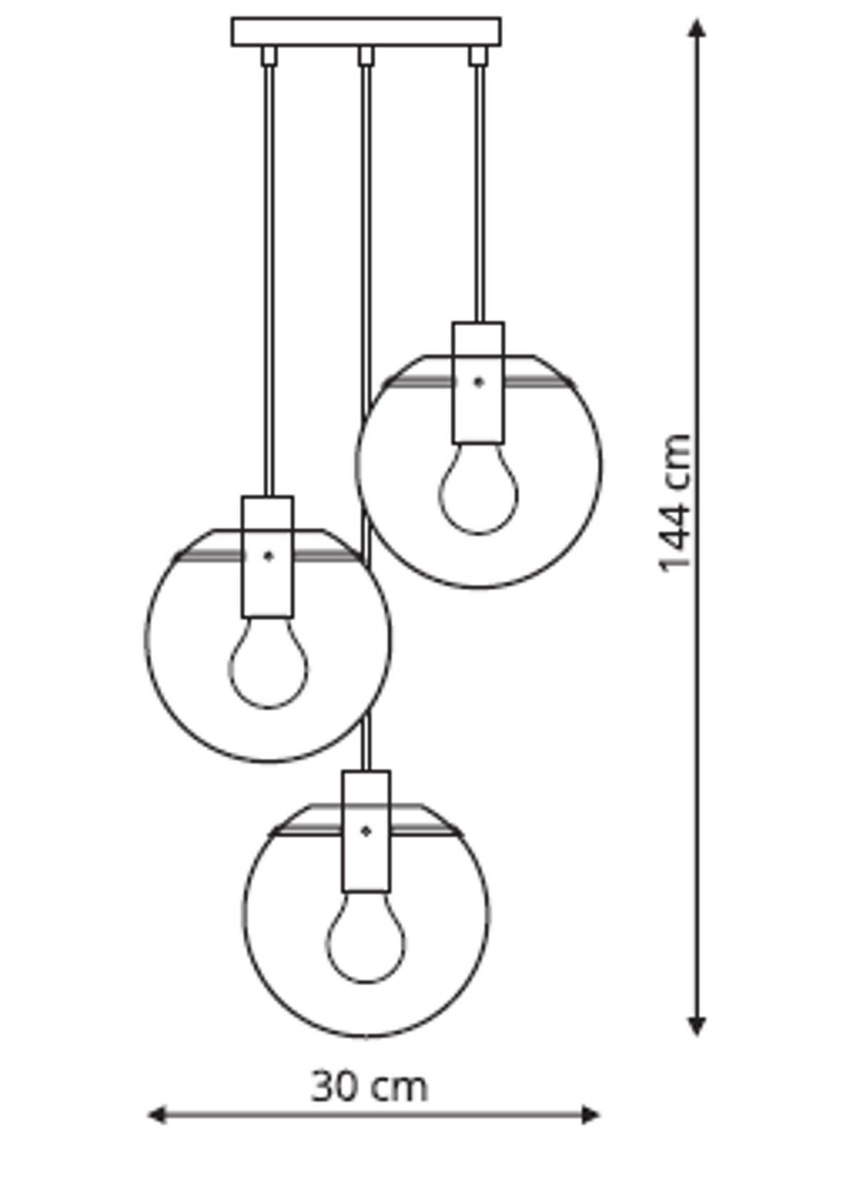 ZÁVĚSNÉ SVÍTIDLO, 30/144 cm  - černá, Konvenční, sklo (30/144cm)