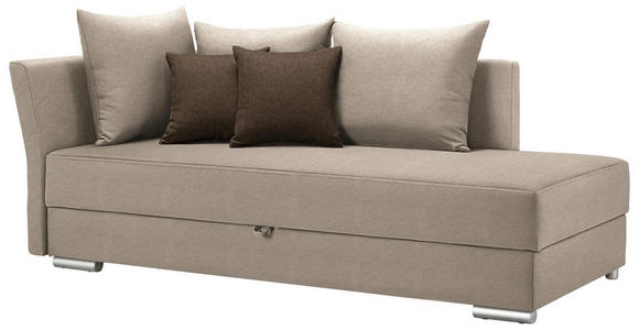 LIEGE in Webstoff Beige - Chromfarben/Beige, Design, Kunststoff/Textil (220/93/100cm) - Xora