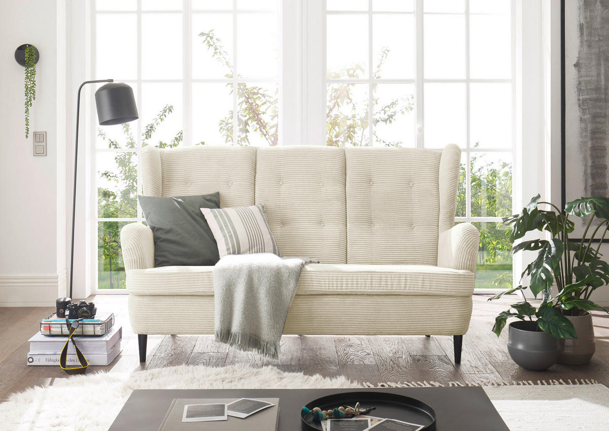 KÜCHENSOFA  - Creme/Schwarz, KONVENTIONELL, Holz/Textil (176/103/98cm) - MID.YOU