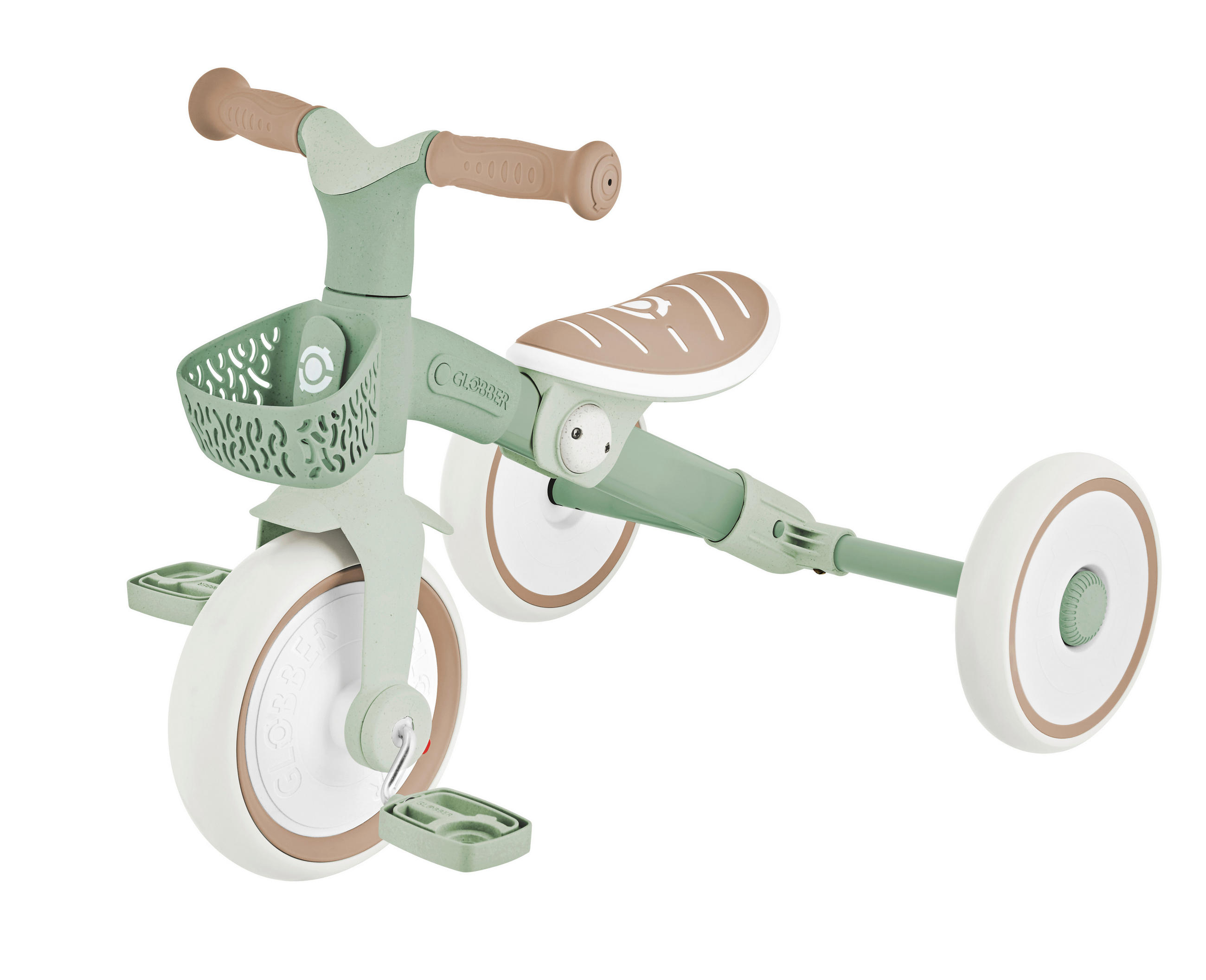 DREIRAD LEARNING TRIKE 2in1 PLUS ECO  - Salbeigrün, Basics, Kunststoff (58.9/41.0/42.7cm) - GLOBBER