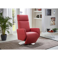 RELAXSESSEL 71/110/82 cm  in Leder Rot  - Chromfarben/Rot, KONVENTIONELL, Leder/Metall (71/110/82cm) - Sit & More