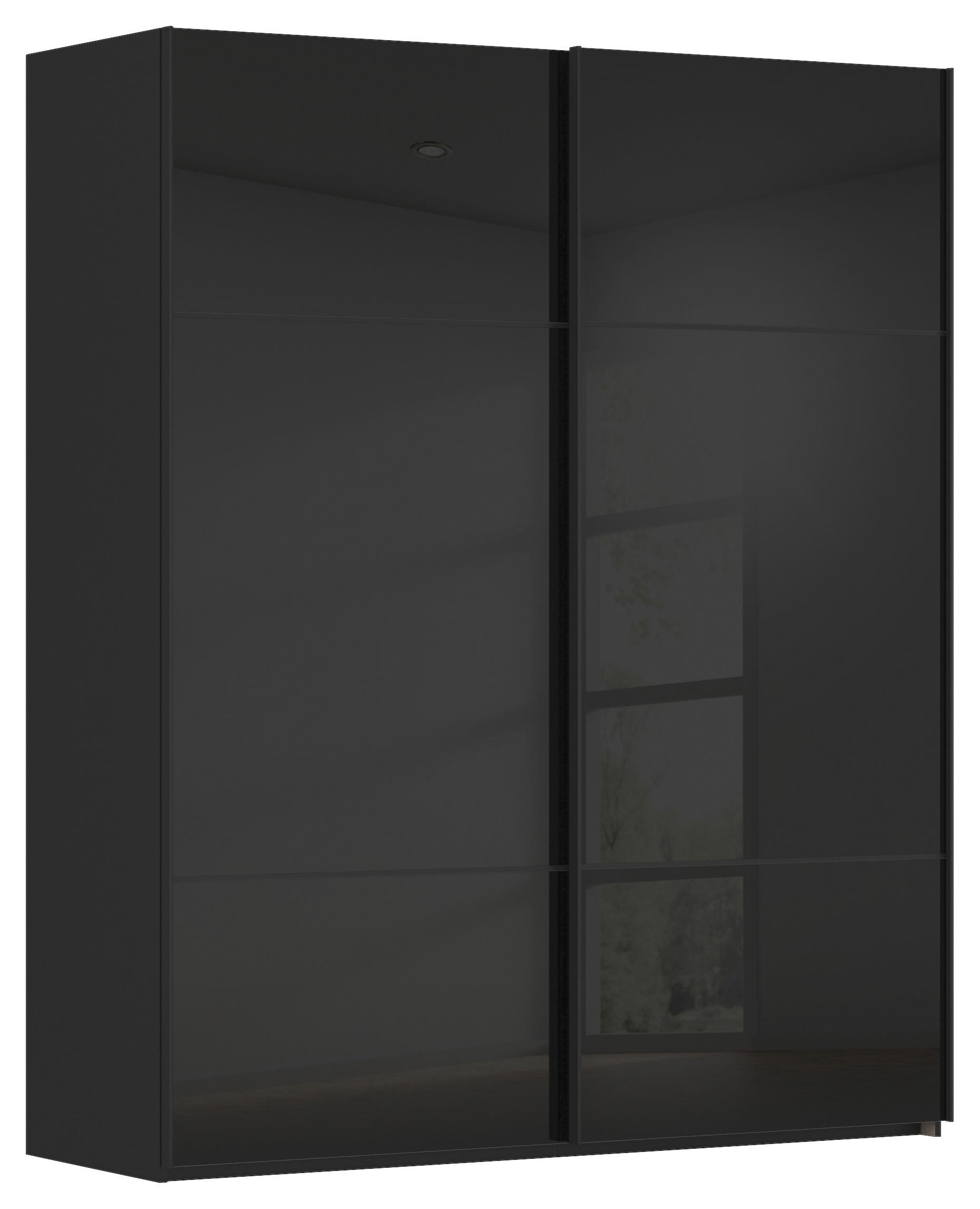 SCHWEBETÜRENSCHRANK in Schwarz  - Schwarz, Konventionell, Glas/Holzwerkstoff (181/223/67cm) - Novel
