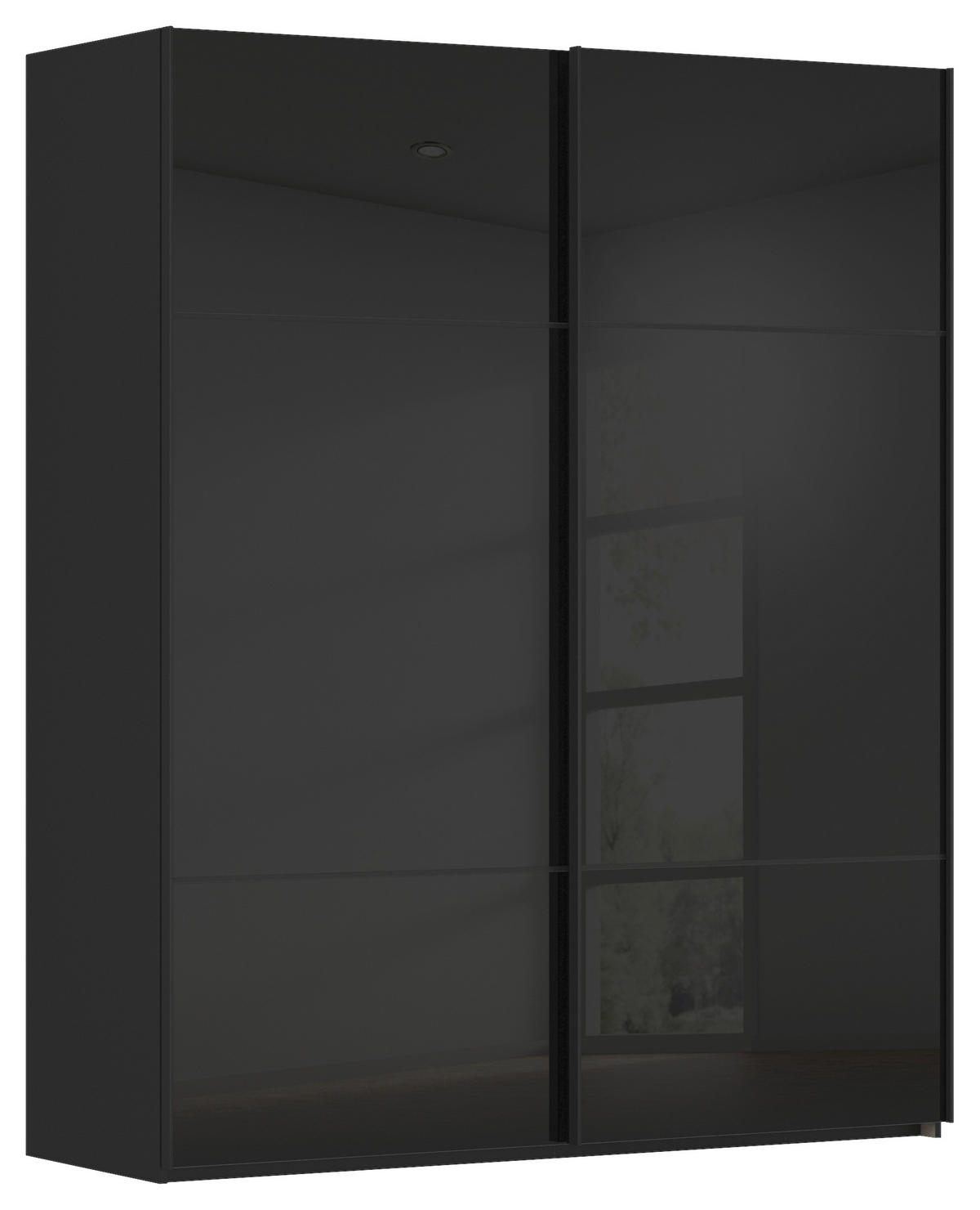 SCHWEBETÜRENSCHRANK in Schwarz  - Schwarz, Konventionell, Glas/Holzwerkstoff (181/223/67cm) - Novel