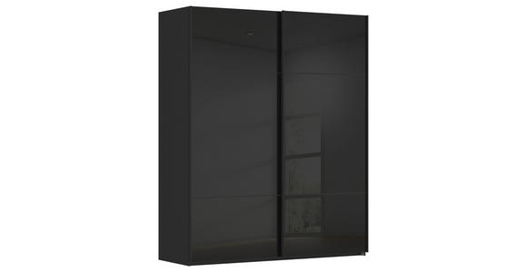 SCHWEBETÜRENSCHRANK in Schwarz - Schwarz, KONVENTIONELL, Glas/Holzwerkstoff (181/223/67cm) - Novel
