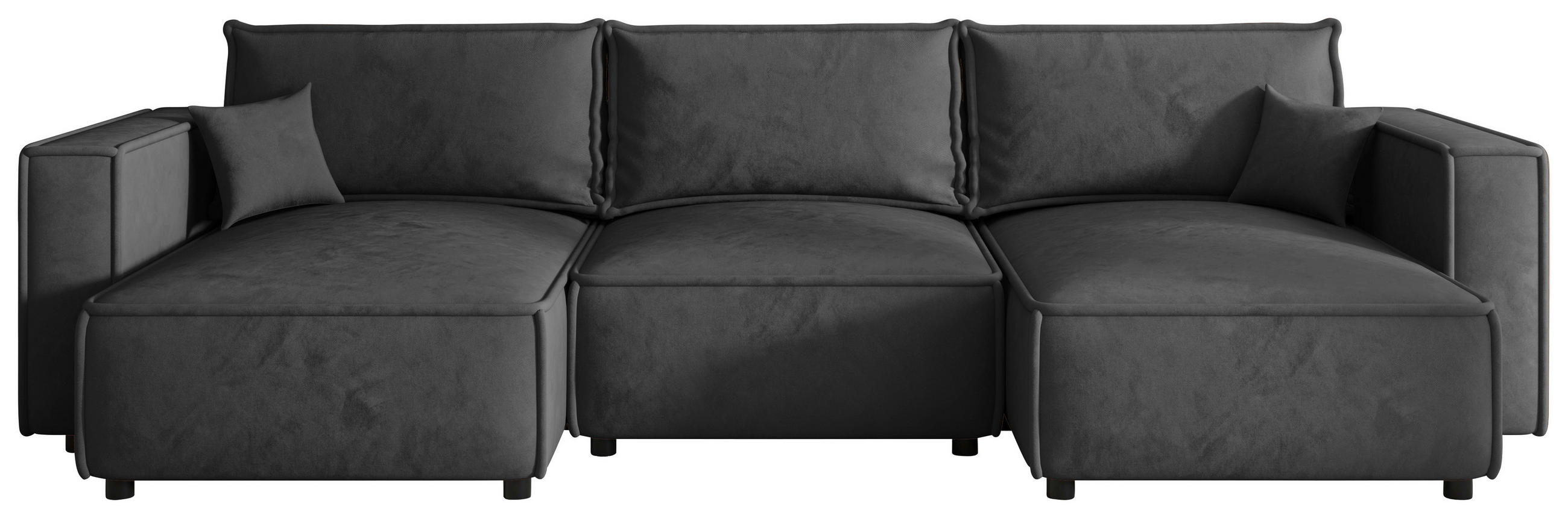 WOHNLANDSCHAFT Anthrazit Webstoff  - Anthrazit/Schwarz, MODERN, Kunststoff/Textil (153/350/153cm) - Xora