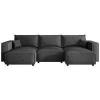 WOHNLANDSCHAFT Anthrazit Webstoff  - Anthrazit/Schwarz, MODERN, Kunststoff/Textil (153/350/153cm) - Xora
