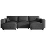 WOHNLANDSCHAFT Anthrazit Webstoff  - Anthrazit/Schwarz, MODERN, Kunststoff/Textil (153/350/153cm) - Xora
