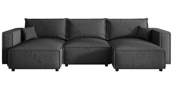 WOHNLANDSCHAFT Anthrazit Webstoff  - Anthrazit/Schwarz, MODERN, Kunststoff/Textil (153/350/153cm) - Xora