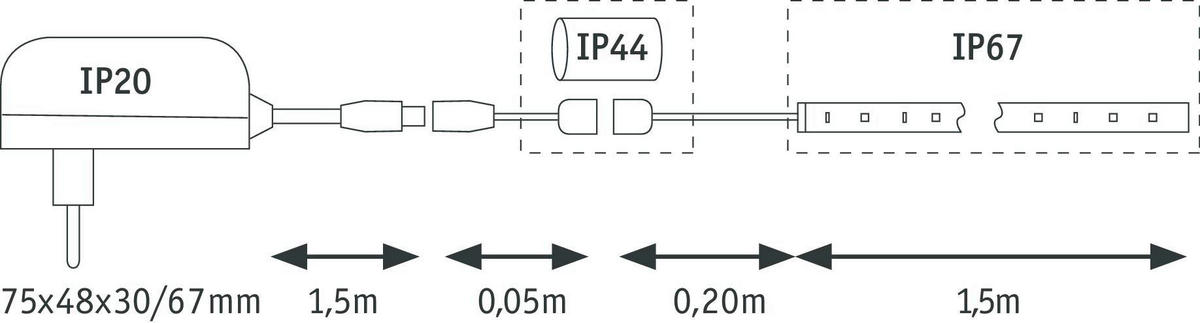 LED-STRIP 70962 150 cm   - Weiß, Basics, Kunststoff (150cm) - Paulmann